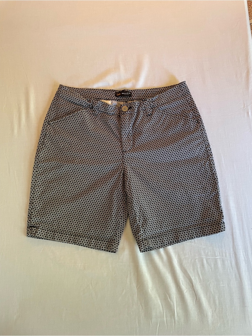 Lee Women's Gray Patterned Bermuda Shorts